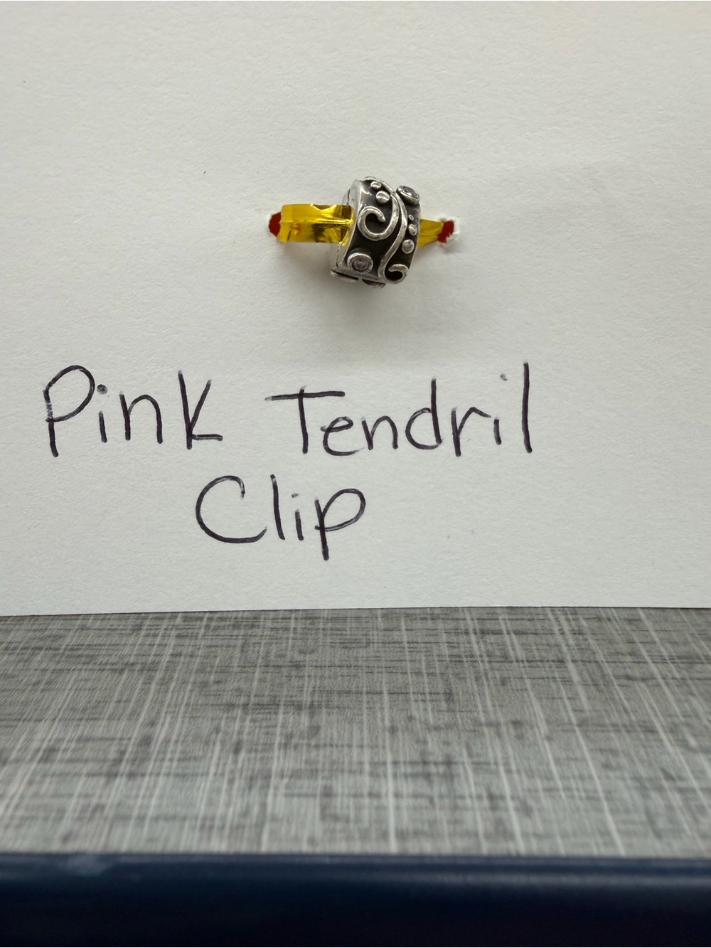 Pandora Retired Pink Tendril CZ Clip Charm 790380PCZ Sterling Silver
